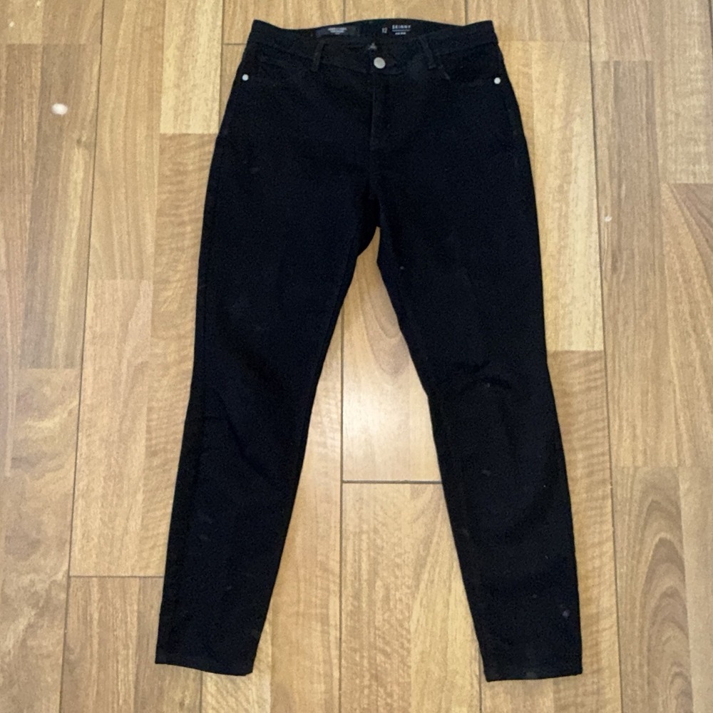 Women's Simply Vera Vera Wang Skinny Mid Rise Jeans Black Size 12